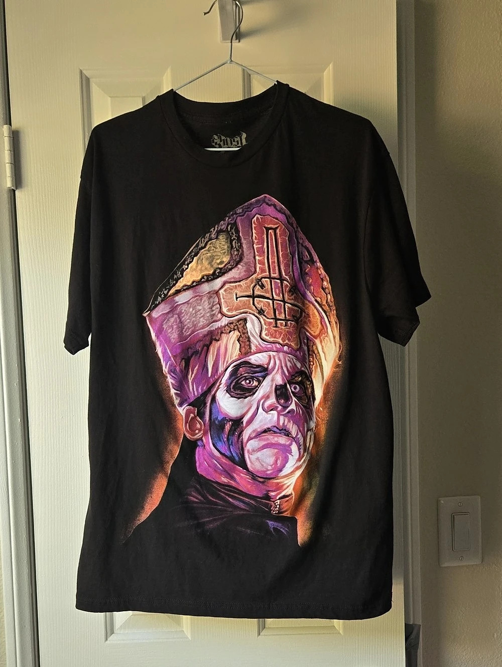 Affliction Graphic Print T-Shirt in Black & Purple Size Large Like New